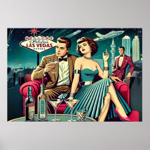 Poster Soirée Martini Las Vegas Age Spatial
