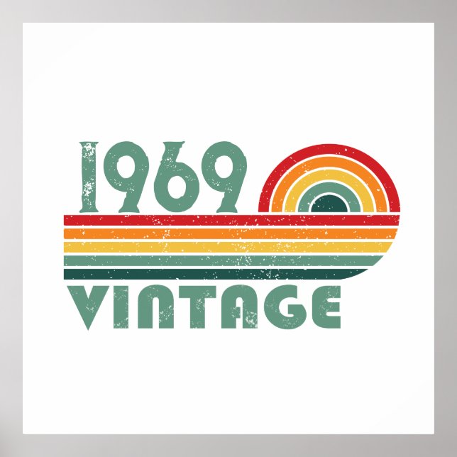 Poster Soirée personnalisée vintage de 55 ans (Devant)