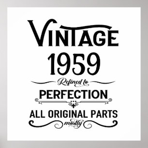 Poster Soirée personnalisée vintage de 65e anniversaire