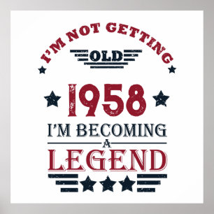 Poster Soirée personnalisée vintage de 65e anniversaire