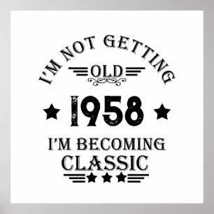 Poster Soirée personnalisée vintage de 65e anniversaire