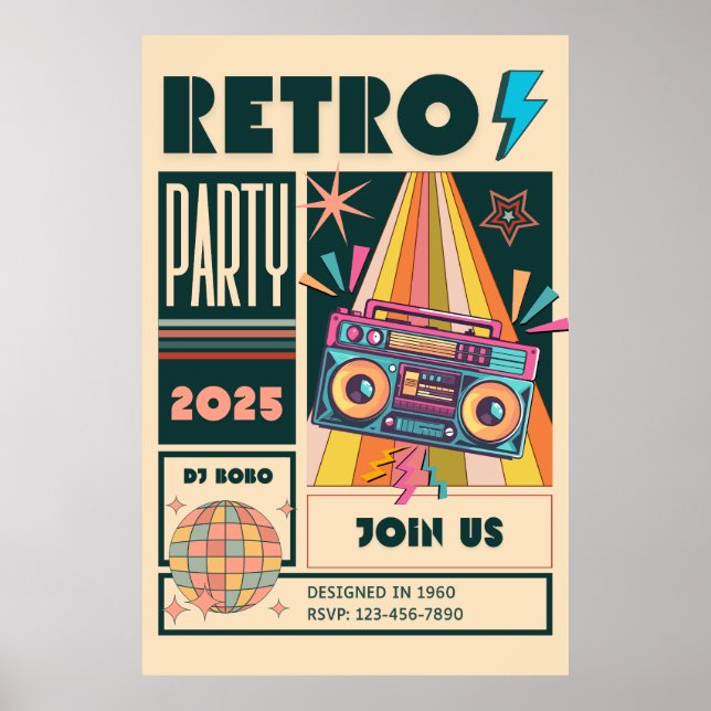 POSTER SOIRÉE RÉTRO (Devant)