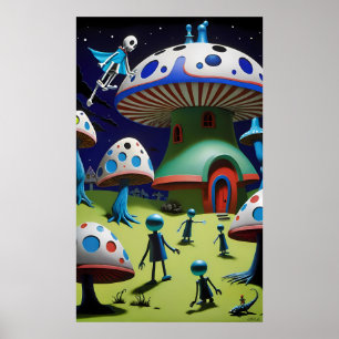 Poster Soirée Sombre au-dessus de l'Imaginaire de la vill