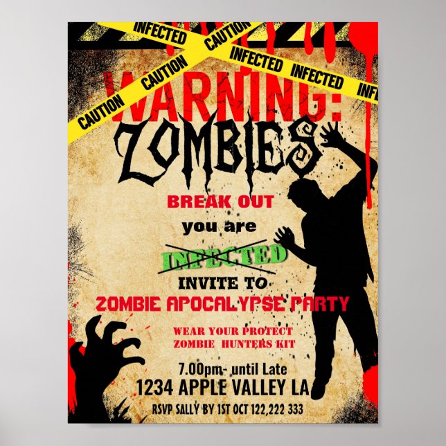 Poster soirée zombie (Devant)