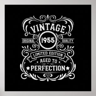 Poster Soixante-dix vintages 70e anniversaire personnalis
