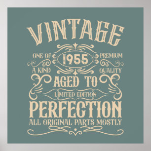 Poster Soixante-dix vintages 70e anniversaire personnalis