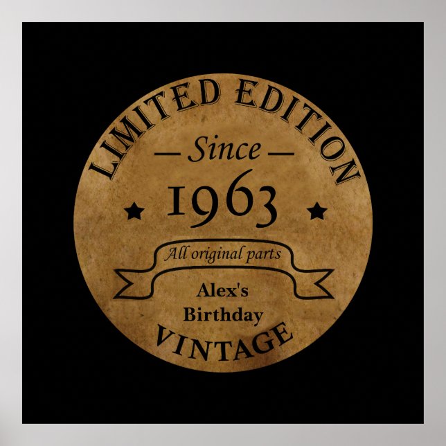 Poster Soixante vintage 60e anniversaire (Devant)