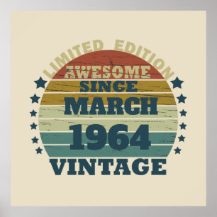 Poster Soixante vintage 60e anniversaire