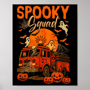 Poster Soky Halloween Squad Skeleton Conduite Firetruck H