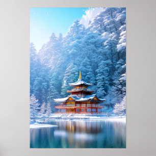 Poster Solace d'hiver au temple japonais