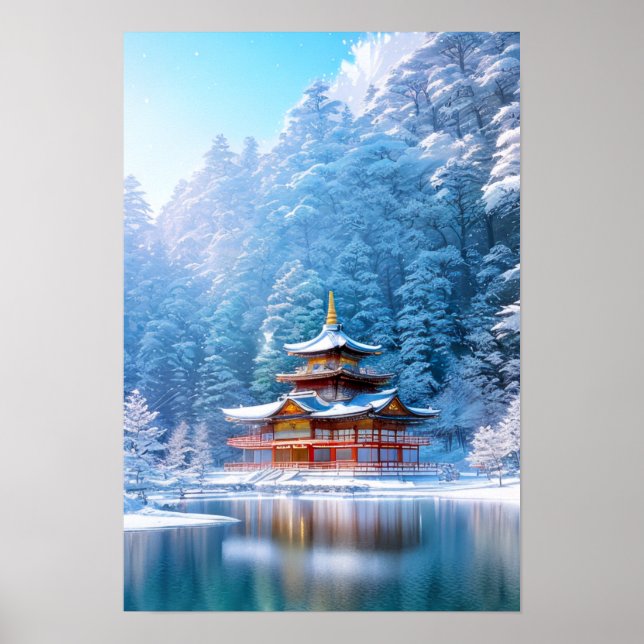 Poster Solace d'hiver au temple japonais (Devant)