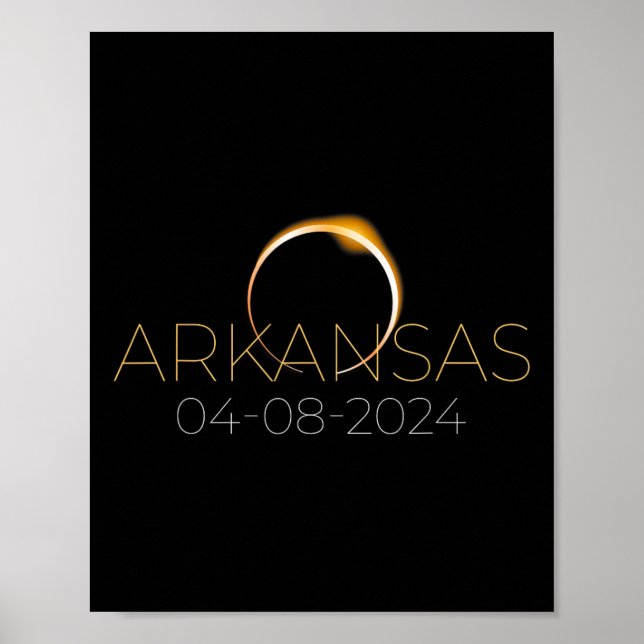Poster Solar Eclipse 2024 État Arkansas Total Solaire Ecl (Devant)