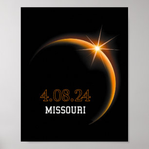Poster Solar Eclipse 2024 Missouri Totality Spring 4.08.2