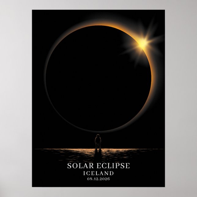 Poster Solar Eclipse 2026 Iceland Celestial (Devant)