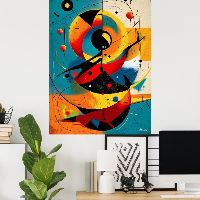 Poster Solar Mechanica – Mid-Century Geometric Dynamics (Bureau à domicile)