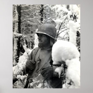 Poster Soldat américain 2ème guerre mondiale à Bastogne
