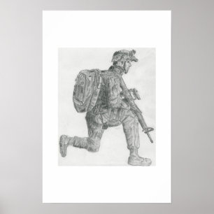 Poster Soldat américain au repos