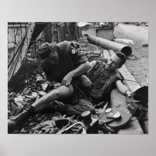 Poster Soldat blessé Guerre du Vietnam 1968 (Devant)