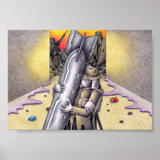 Poster Soldat embrassant la destruction.