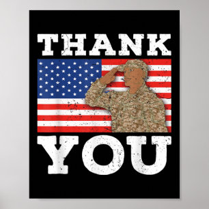Poster Soldat Patriot Vétéran des États-Unis Drapeau amér