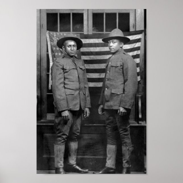 Poster Soldats Afro-Américains Drapeau Américain (Devant)