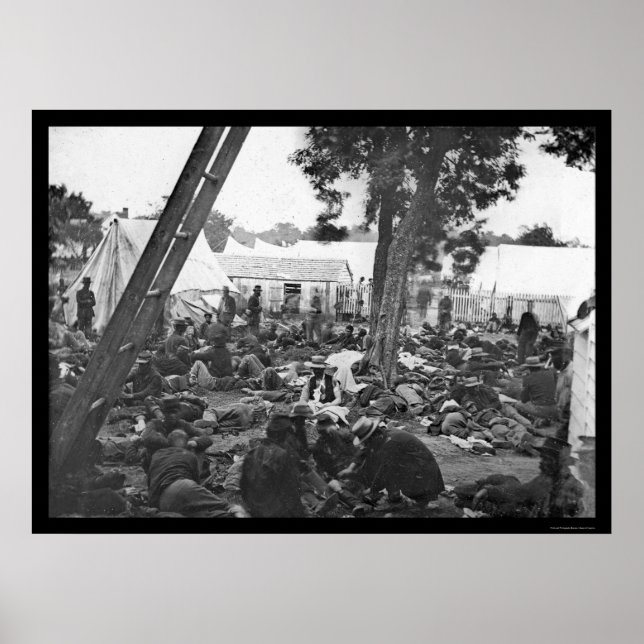 Poster Soldats blessés à l'hôpital de guerre civile 1862 (Devant)