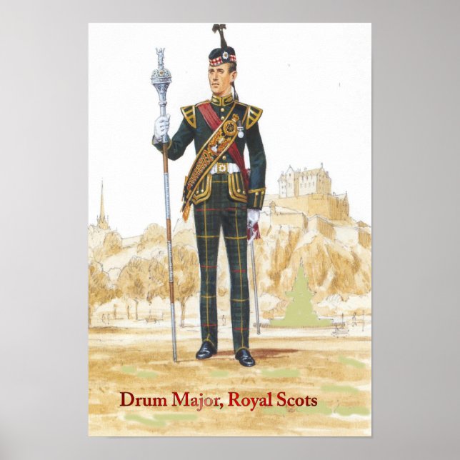 Poster Soldats de la reine, Drum Major, Royal Scots (Devant)