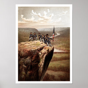 Poster Soldats des syndicats sur la montagne de
