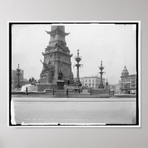 Poster Soldats Monument des marins, Indianapolis, Vintage