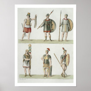 Poster Soldats romains, détail de la plaque 2, classe 5 d