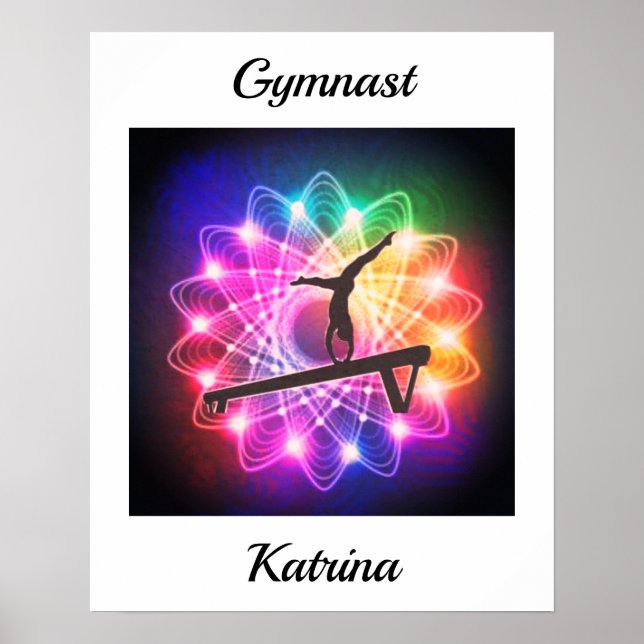 Poster Solde de gymnaste poutre Gymnastique personnalisée (Devant)