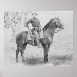 Poster Soldier on His Horse in South Dakota Photograph