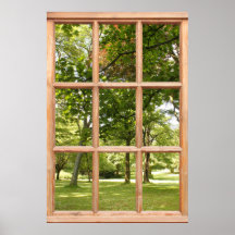 Soleil à travers les arbres Vue d'une fenêtre