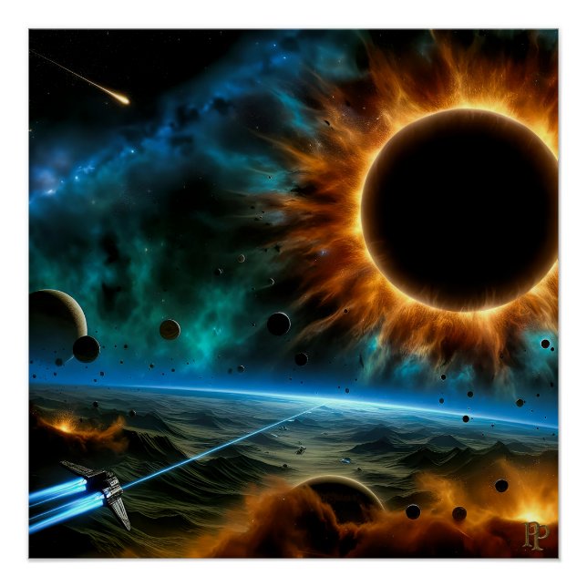 Poster Soleil à trou noir (Devant)