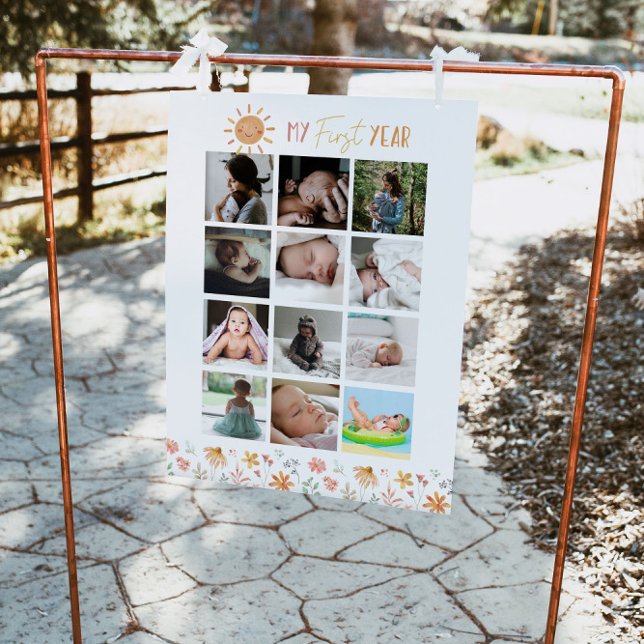 Poster Soleil Anniversaire Première année Photos Jalon (Créateur téléchargé)