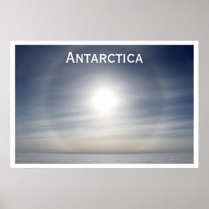 Poster Soleil Antarctique sur Horizon, Dôme Siple