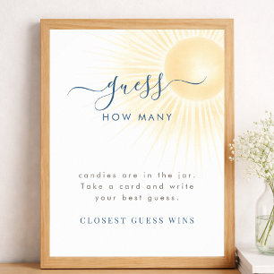 Poster Soleil Combien de Bonbons Jeu de Baby Shower
