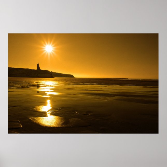 Poster soleil de ballybunion plage dorée coucher de solei (Devant)