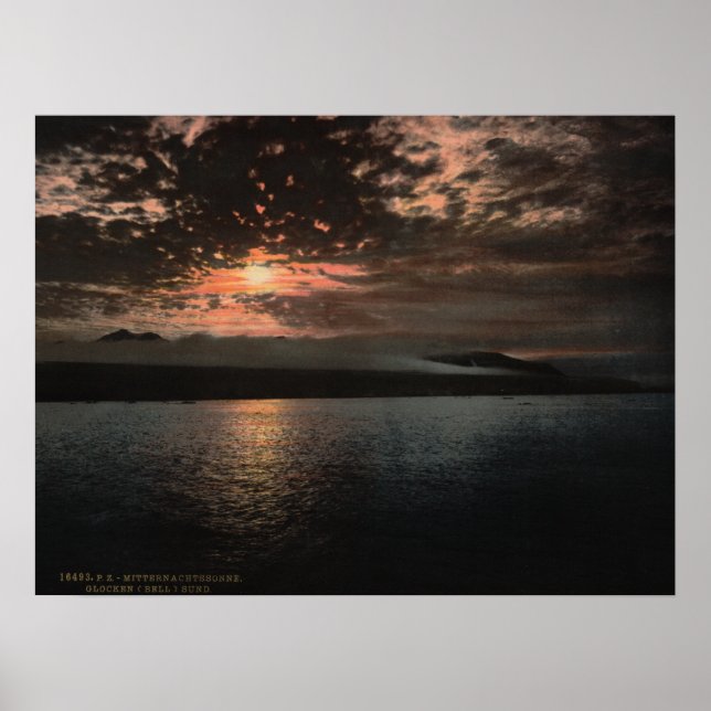 Poster Soleil de minuit, Bell Sound, Norvège (Devant)