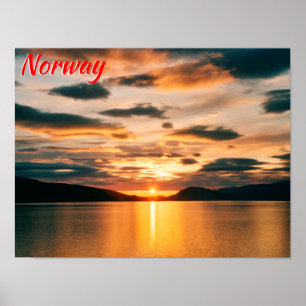 Poster Soleil de minuit, nord de la Norvège