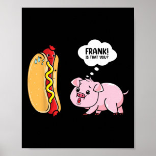 Poster Soleil Dehors Chaussons De Hot Dog Drôle Saucisse 