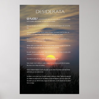 Poster Soleil d'hiver DESIDERATA