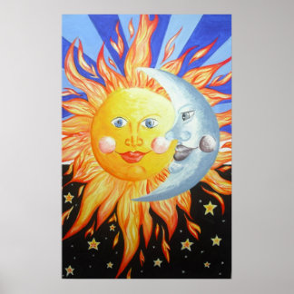 Poster soleil et lune
