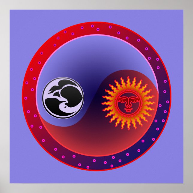 Poster Soleil et Lune en équilibre (Devant)