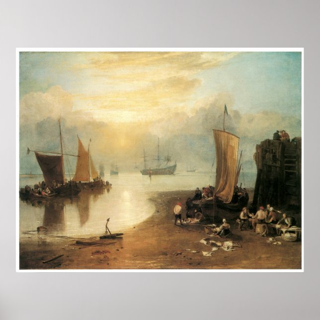 Poster Soleil levant à travers la vapeur, J. M. W. Turner (Devant)
