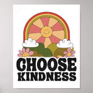 Poster Soleil Positif Paix Hippie Rétro Choisissez la Gen