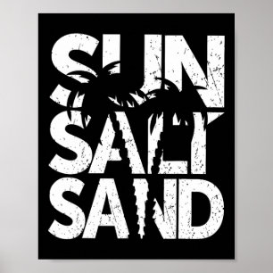 Poster Soleil Sel Sable Palmier Hawaï Plage Été Vacances