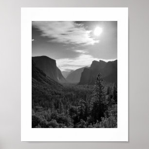 Poster Soleil sur la Vallée Yosemite Photo noir et blanc