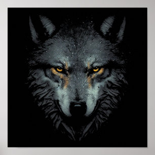 Poster Solely Wolf visage noir