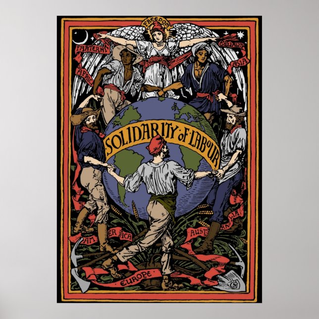 Poster Solidarité du travail en couleur Walter Crane Soci (Devant)